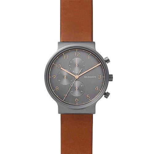 Image of Skagen Ancher IP grå stål quartz med chronograph dame ur, model SKW6418